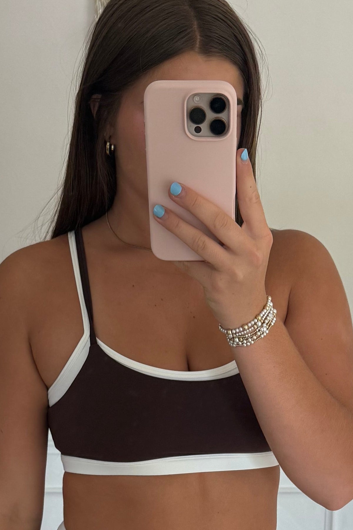 Brown Double Layer Sports Bra