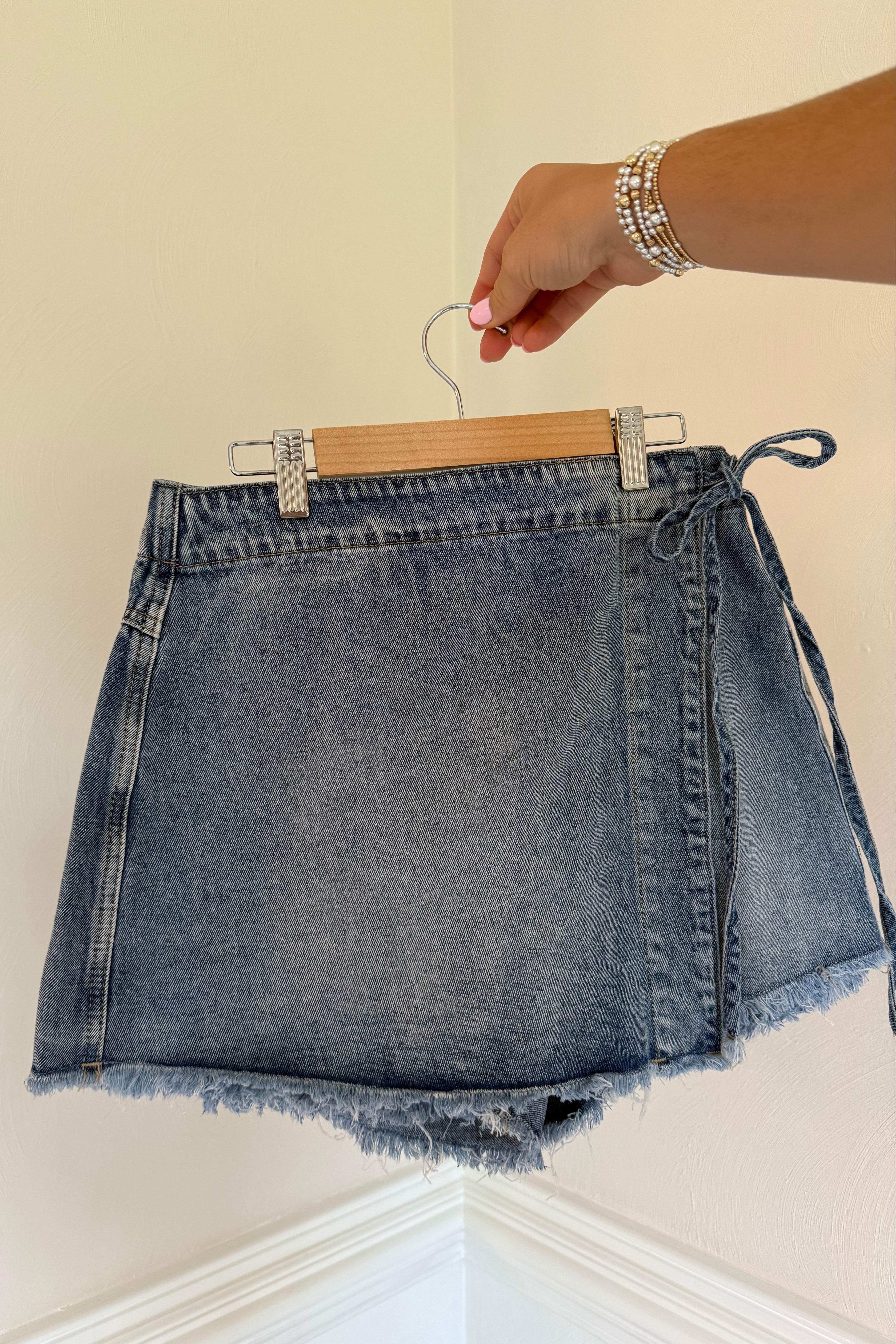 Denim skort