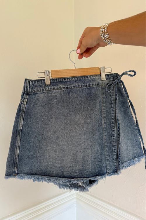 Denim skort