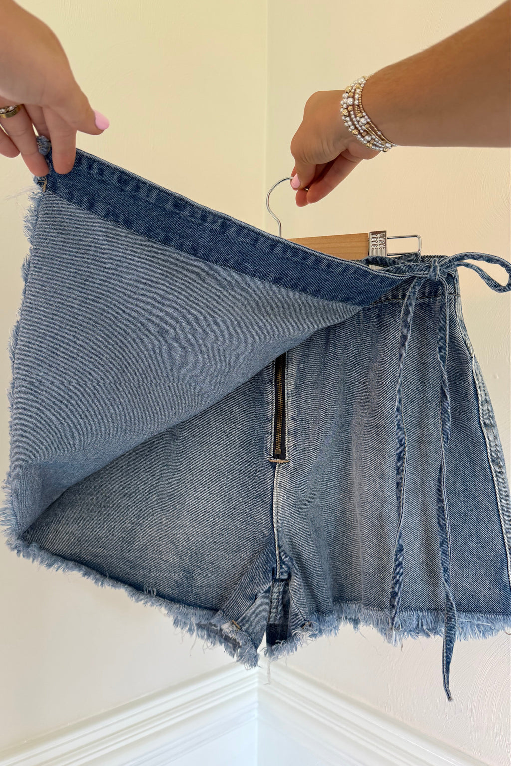 Denim skort