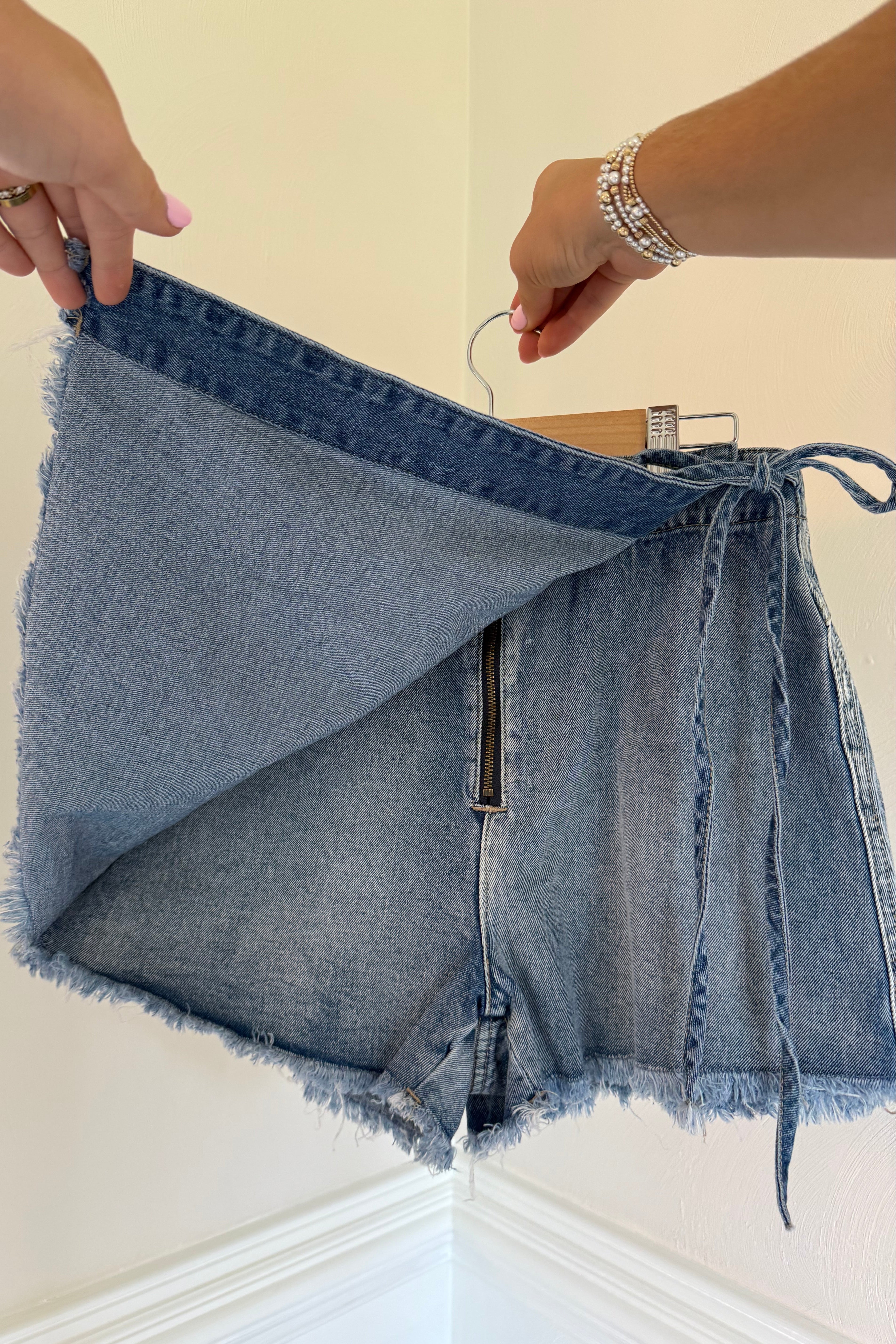 Denim skort