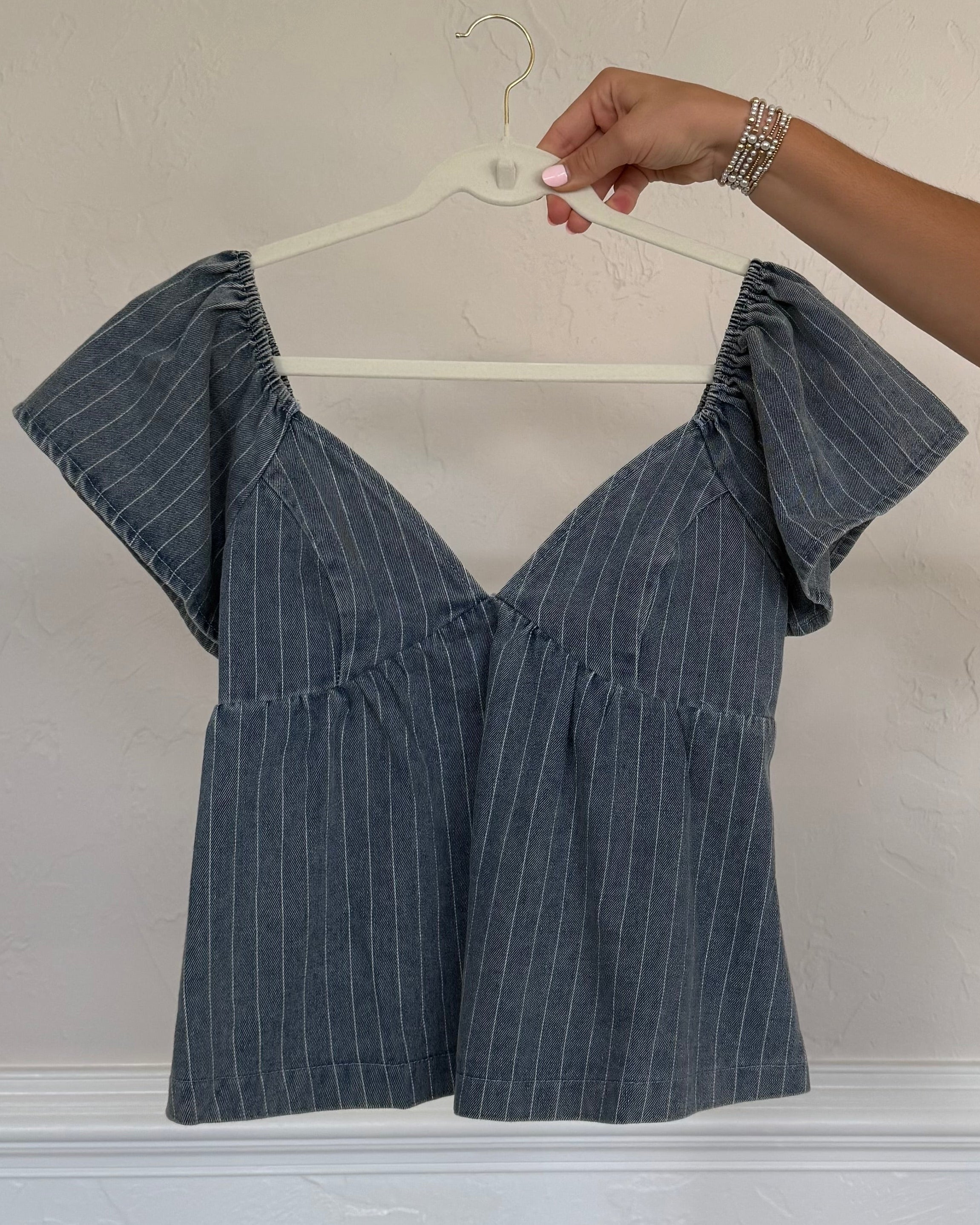 Denim Babydoll Top