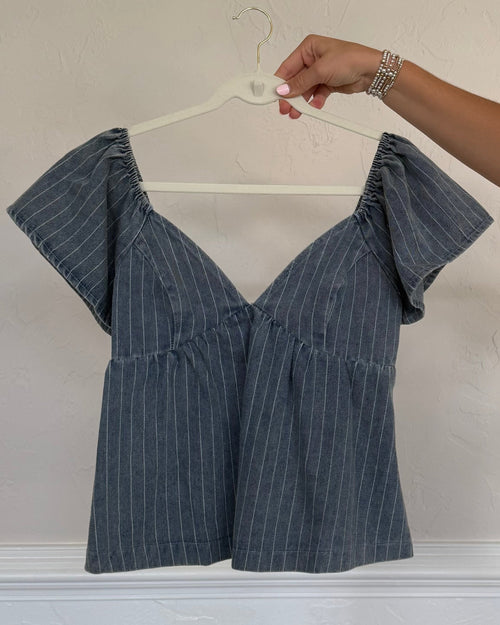 Denim Babydoll Top