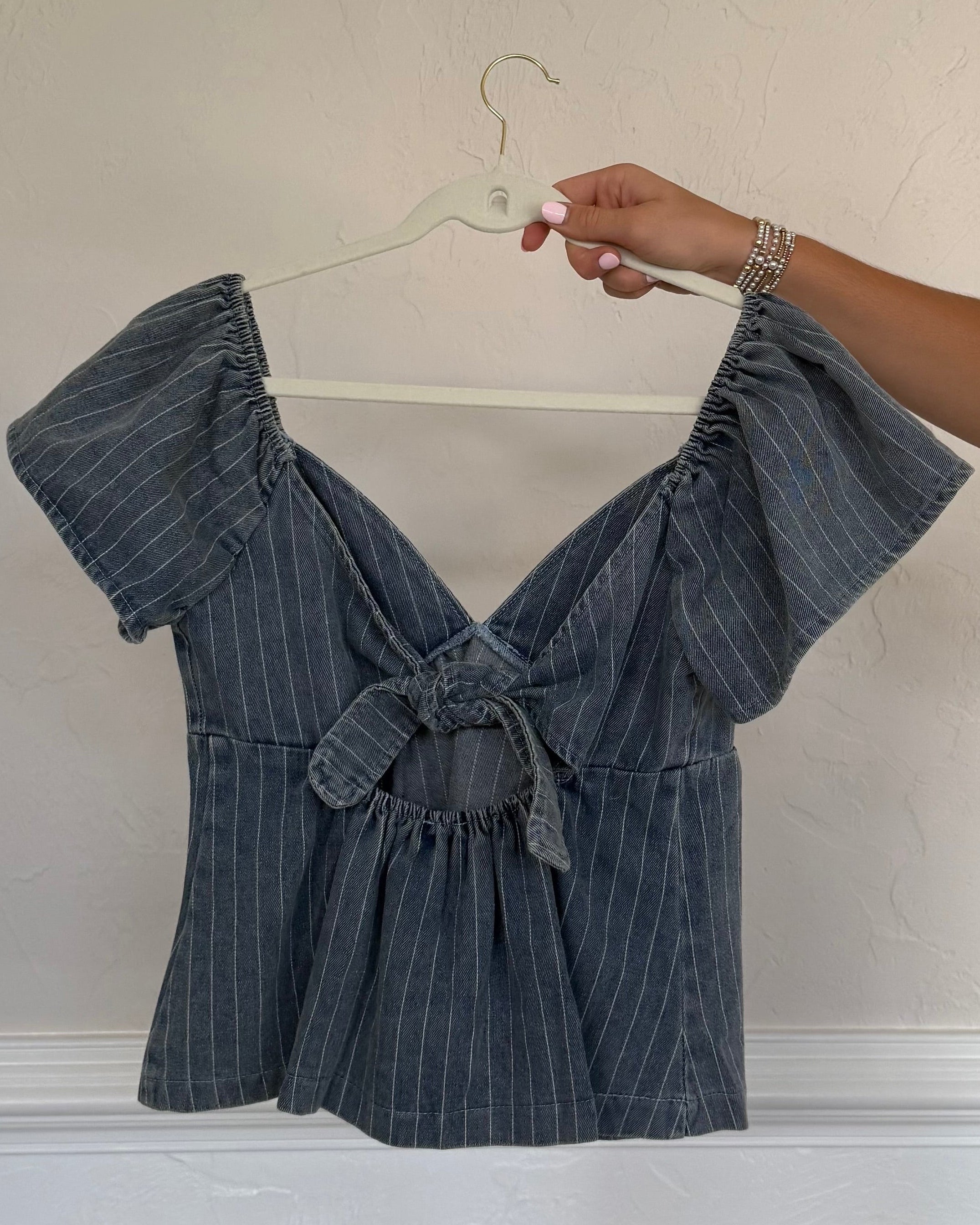 Denim Babydoll Top
