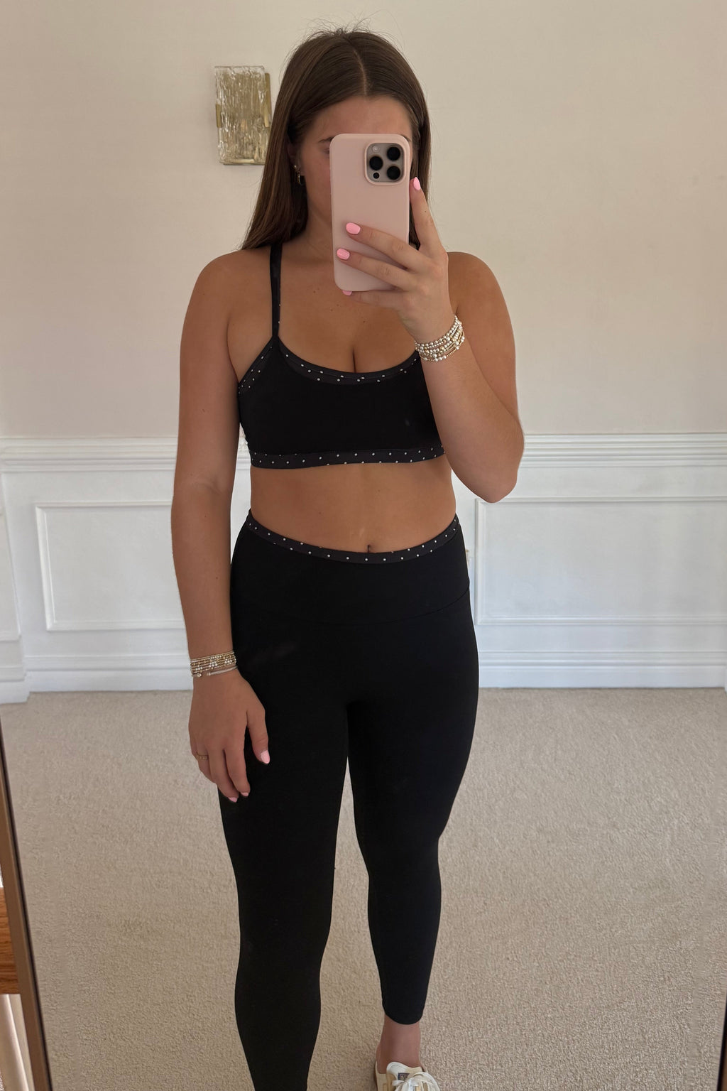 Polka dot double layer leggings